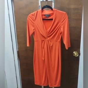 Donna Ricco orange dress Donna Ricco Twist Front Jersey Sheath Dress